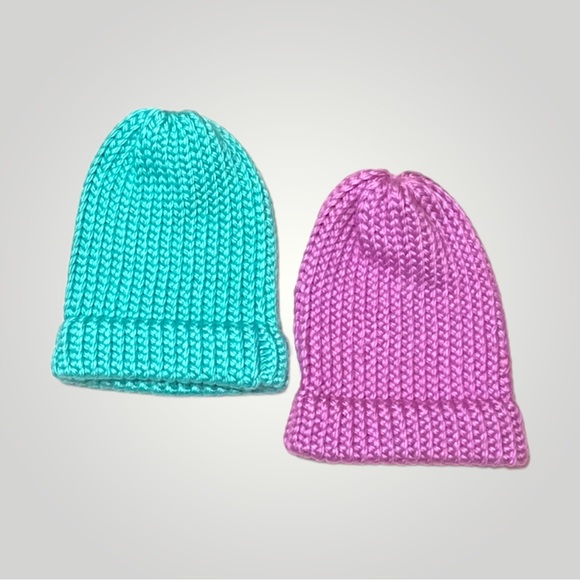 Lot/2 Handmade Knit Winter Hats - Picture 9 of 13
